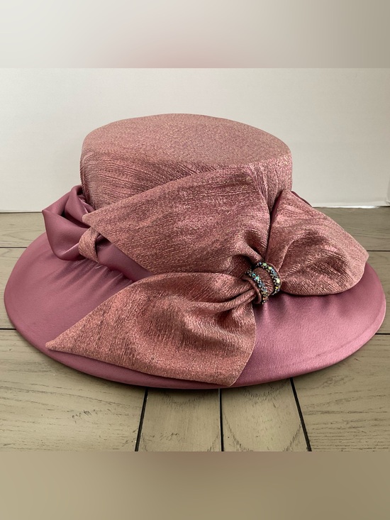 Clara Clara New York Accessories - Clara Clara New York Elegant Pink Ladies' Bow Accent Dress Hat